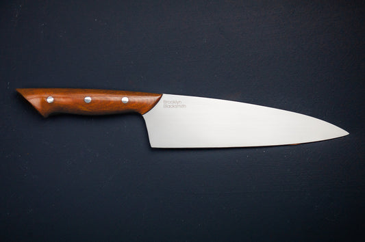 Classic Chef's Knife- Tan Micarta with Black Liners and Stainless pins