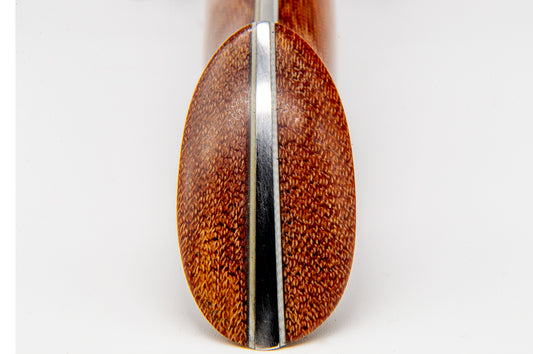 Modern Santoku Chef's Knife- Tan Canvas Micarta with Medium White liners and Stainless pins